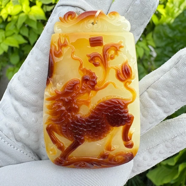 假一赔十，天然琥珀蜜蜡，蜜蜡吊坠，麒麟吊坠，号330 多样性发