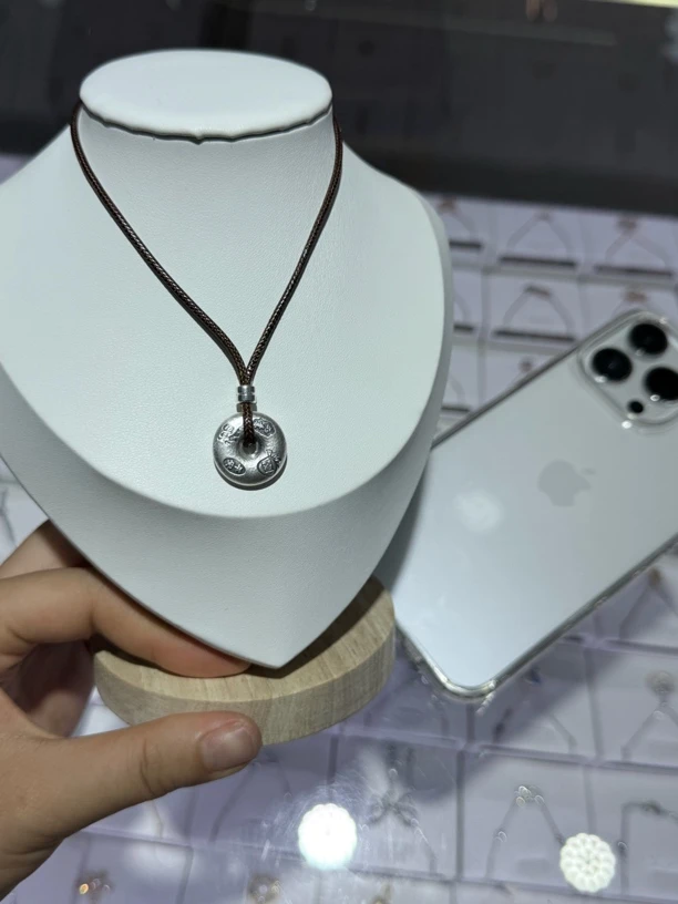 非金属棉绳项链 素款实心珠宝银制品