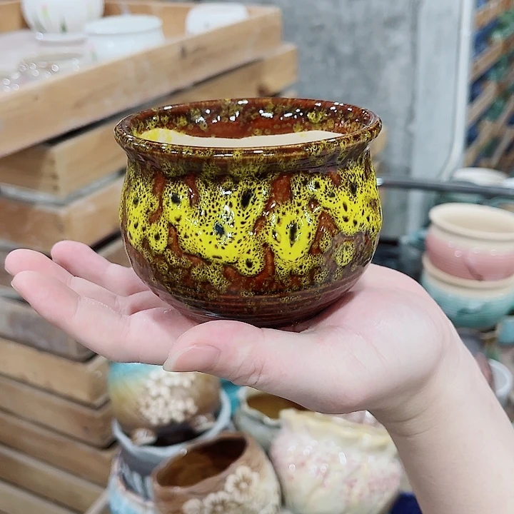 有孔，凑10元包邮陶瓷花盆发货！