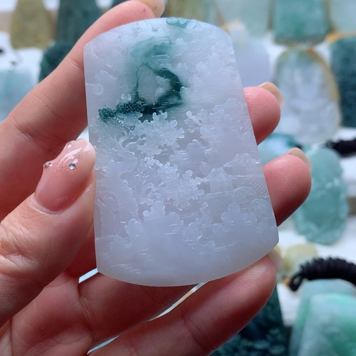 定制翡翠未镶嵌山水