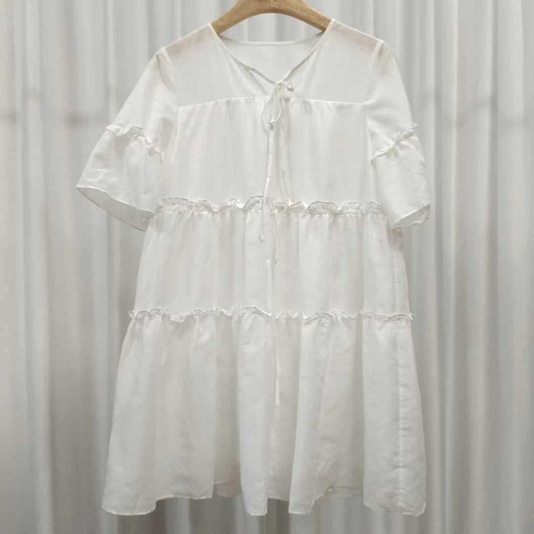 【三C・伊】S386-5  女装春季宽松娃娃连衣裙裙白色Y22210409L20