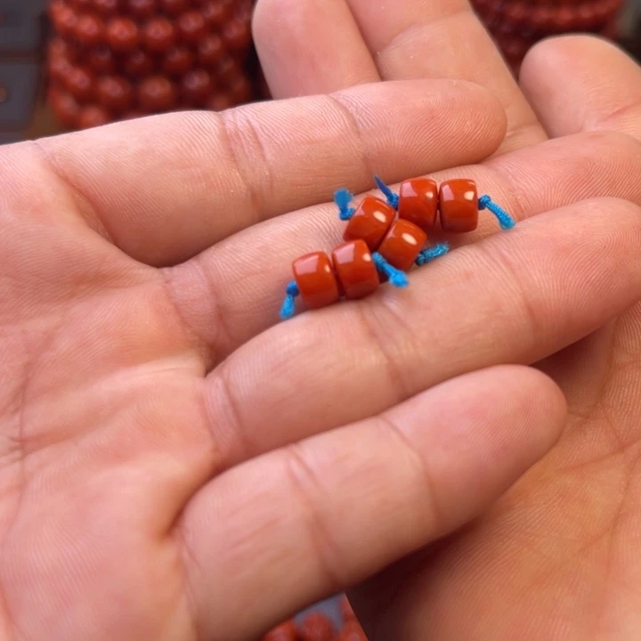 南红玛瑙未镶嵌川料精工直切对珠卡7➕多样性发货其一