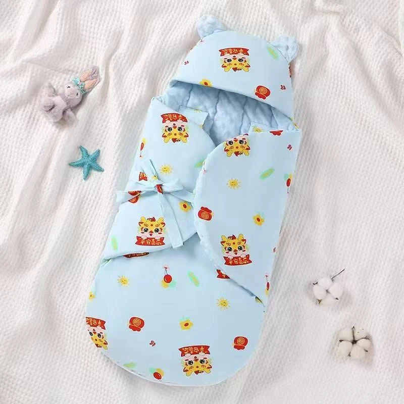 婴儿秋冬加厚睡袋新生儿初生惊跳冬季宝宝用品外出襁褓包被