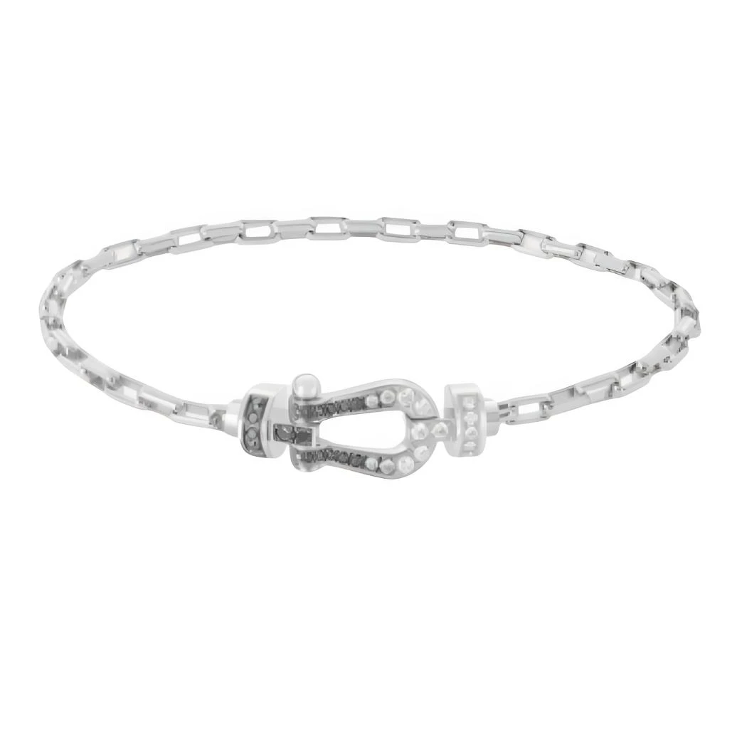 99新 FRED/斐登 Fred熊猫款带钻白金中号手链17号