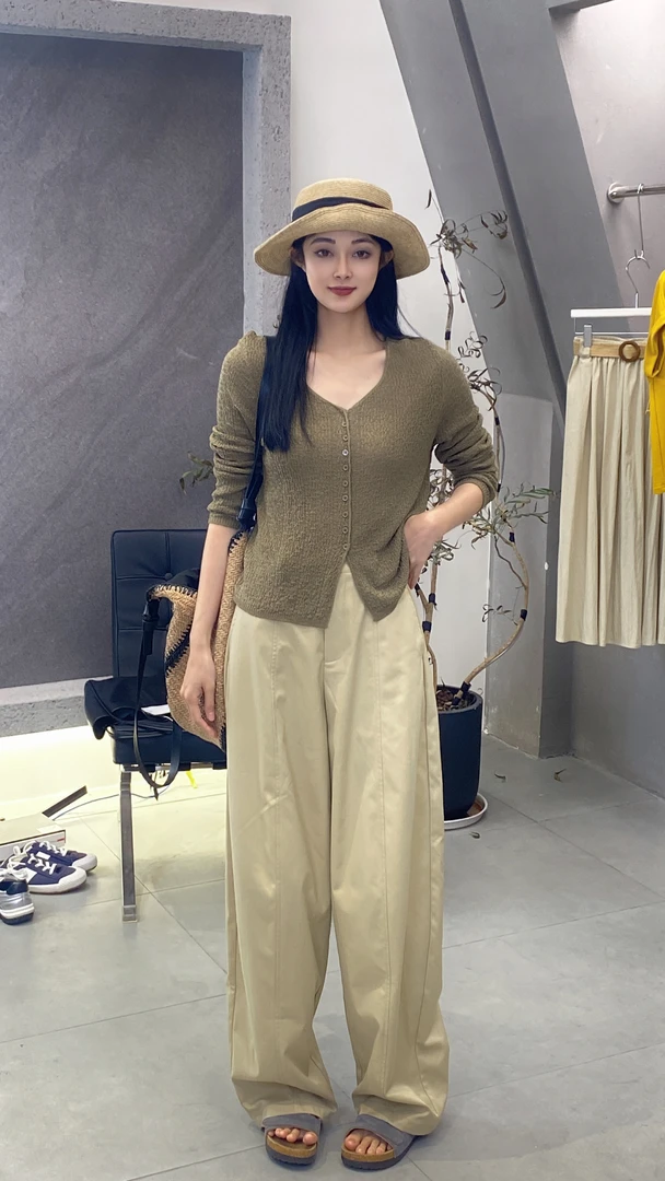 杨杨 DK-（抗皱精英裤）日系阔腿休闲时装调性长裤DK96070