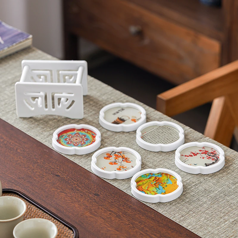 闽政创意玻璃茶杯垫防烫茶杯托办公室隔热垫杯垫高档功夫茶具配件