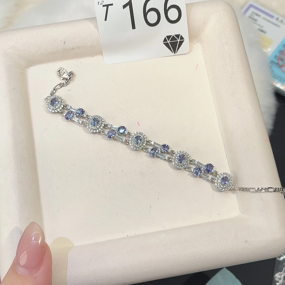 珠宝奇石坦桑石银S925镶嵌