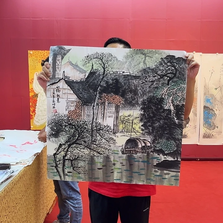 国画国画作品展示展中的
