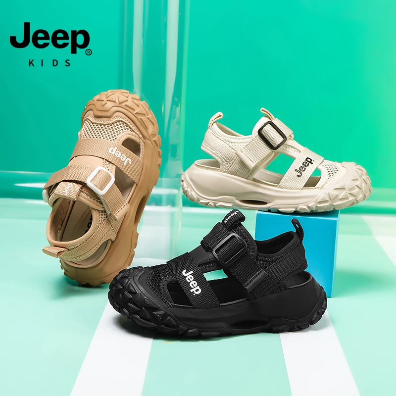 Jeep童鞋2025夏季新款儿童包头时尚软底舒适休闲凉鞋 JP08146