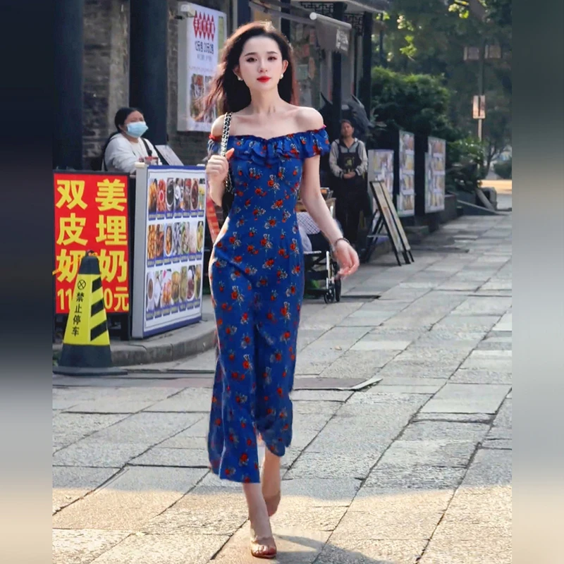 【现货+运补】度假风穿搭碎花旗袍新中式长裙子女夏清仓1020