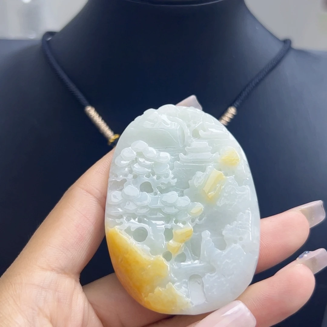 翡翠未镶嵌颈饰天然