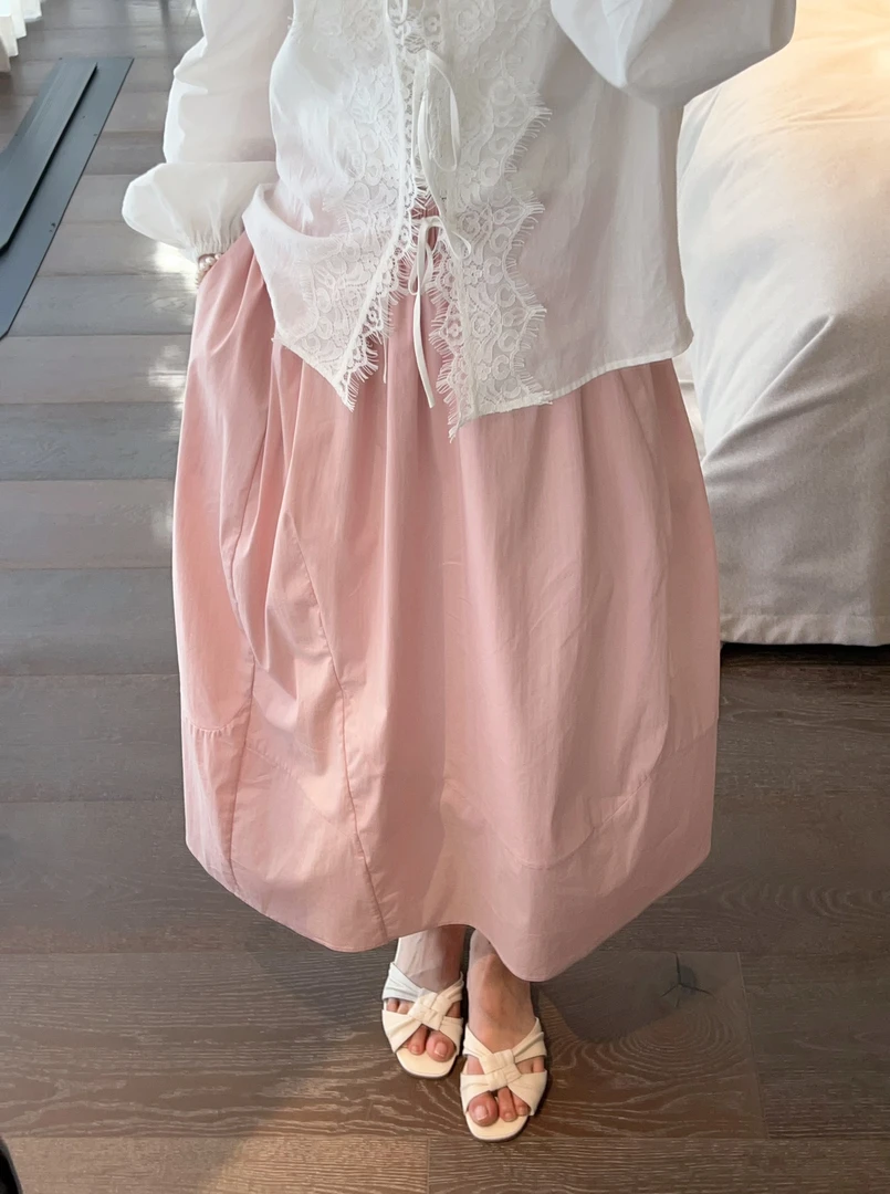 【BAGALIO】夏季新款时尚 牛津腰花苞半身裙2770