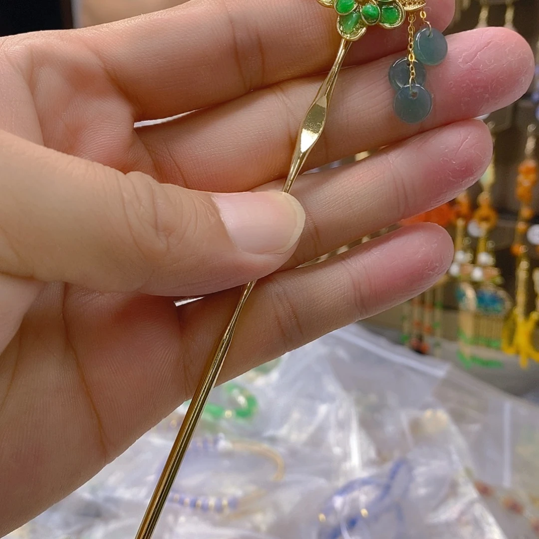 翡翠合金耳饰翡翠
