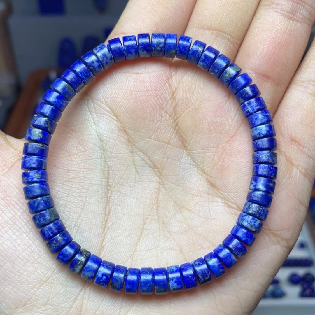 青金石未镶嵌6×3mm直切药片手串