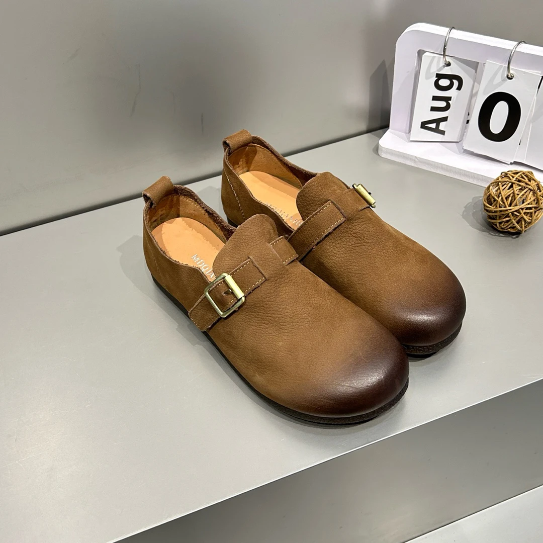 【头层牛皮】35-40 | 轻奢百搭透气软底平底四季乐福鞋单鞋勃肯鞋女