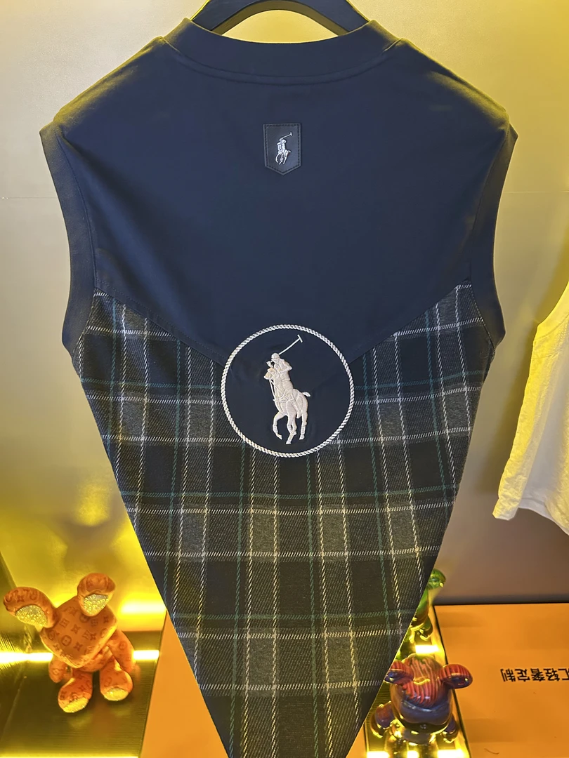 背心蓝色通用绣标衬衫宽松型欧若智性风夏季青年亲子