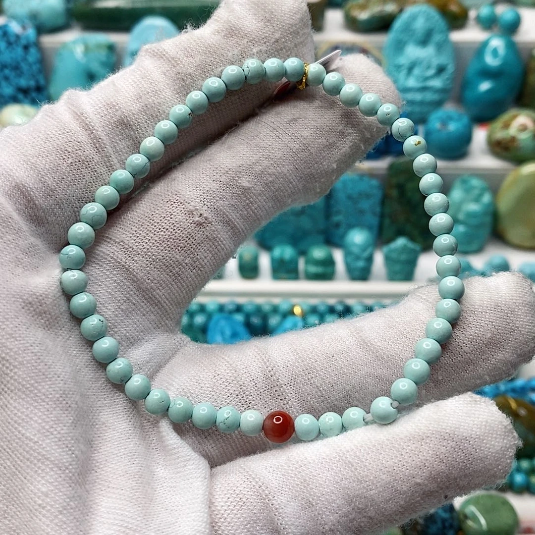 绿松石未镶嵌天然原矿 地大质检4mm