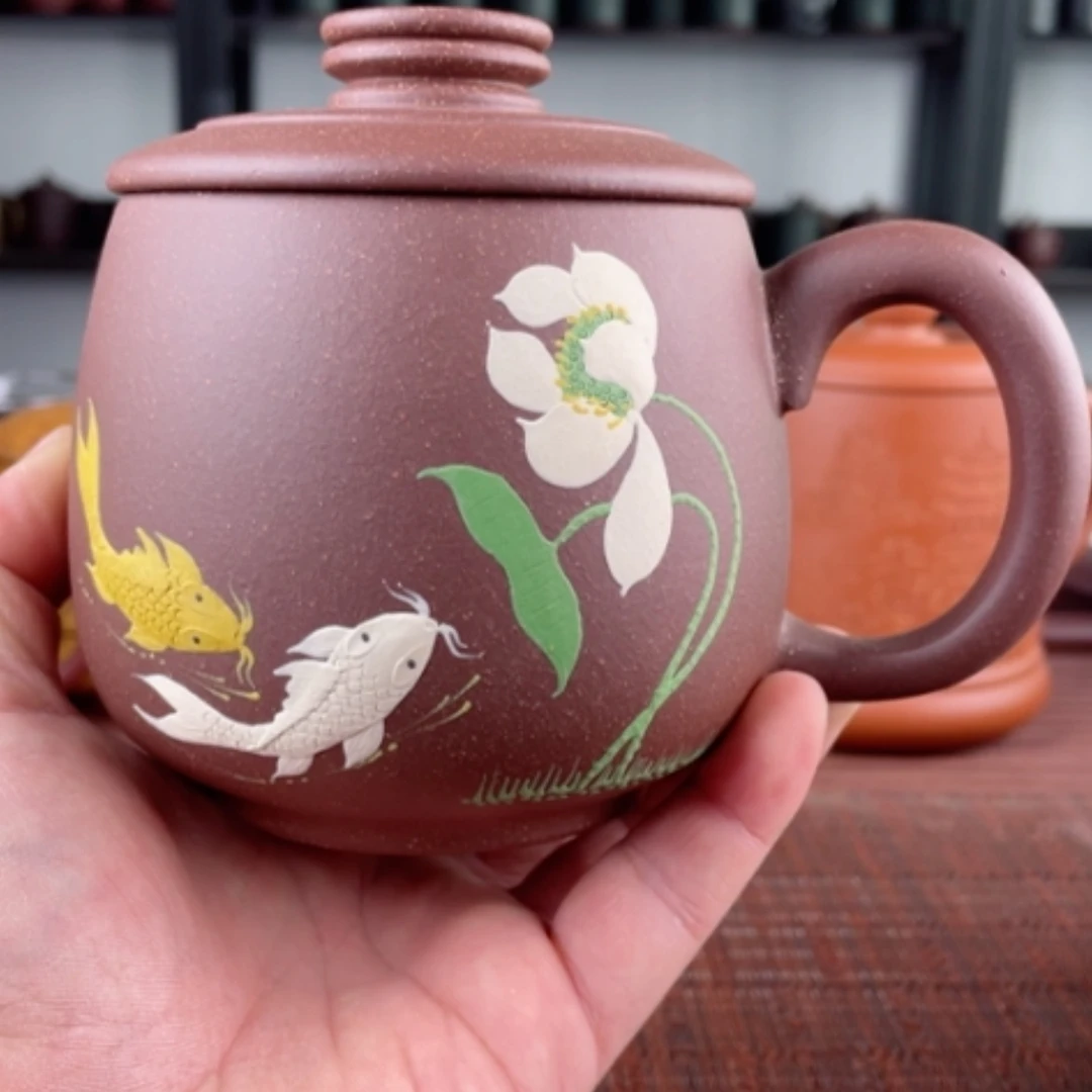 【闪购商品】茶杯紫砂宜兴原矿紫砂盖杯