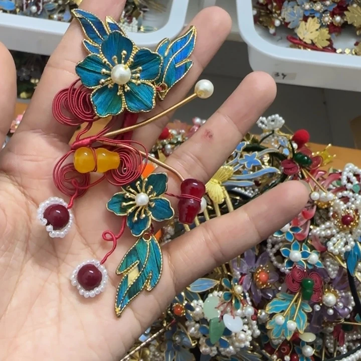 醋酸铁合金瑕疵孔雀毛仿点翠