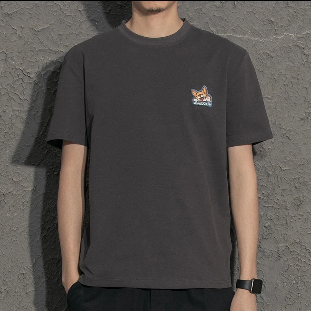 T恤白小T男士短袖圆领重磅半袖潮牌夏季新款简约宽松休闲打底衫恤