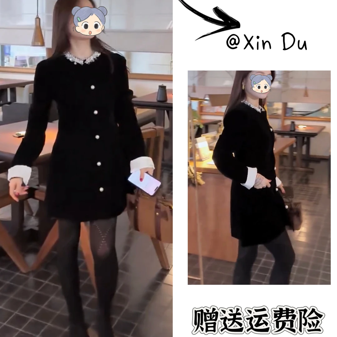 2025秋季新款时尚显瘦气质女士网红洋气连衣裙百搭款D23331