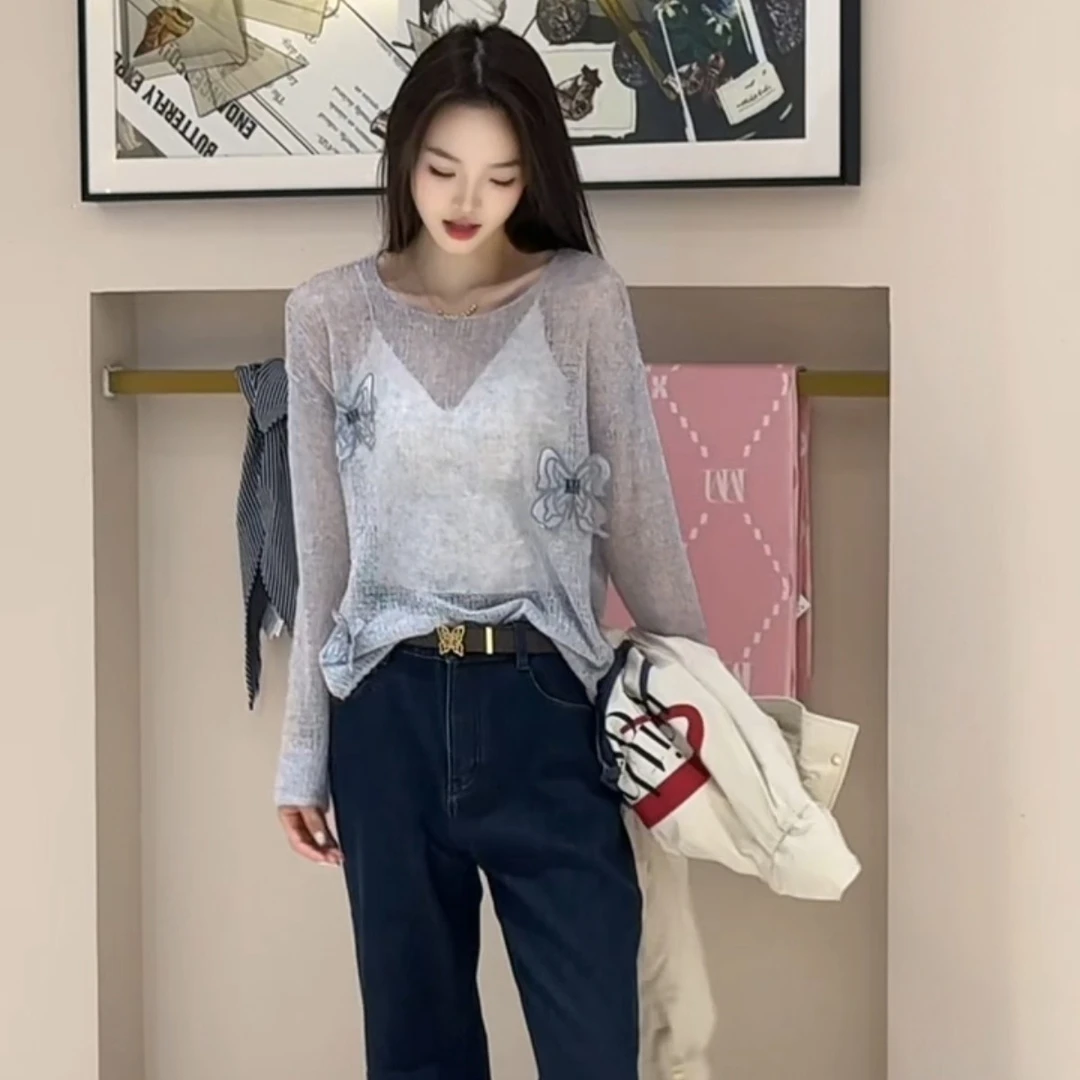 mithworld蝴蝶脉络毛织上衣毛衣