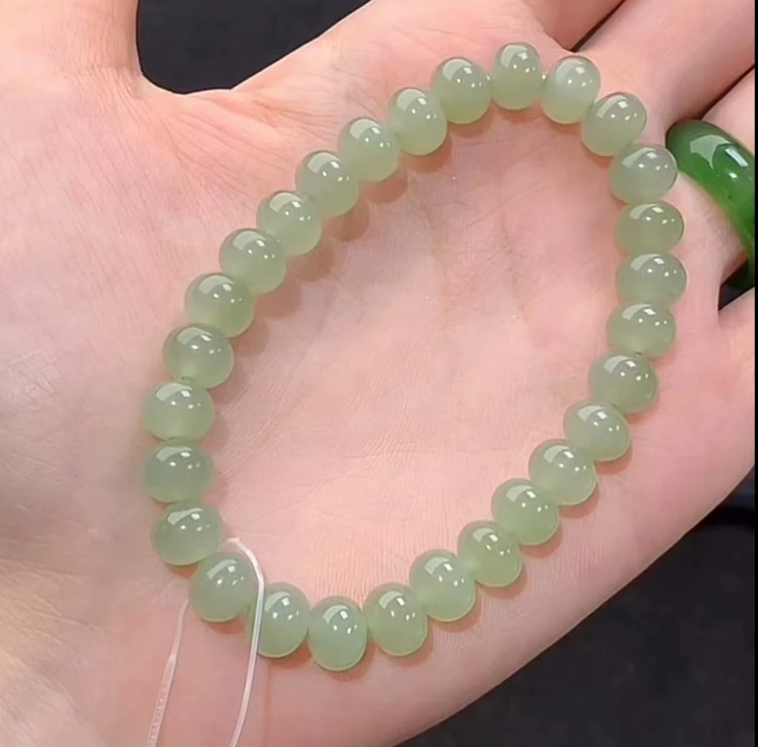 【精挑货头】天然正品和田玉q68晴水手串多色多样性发一串
