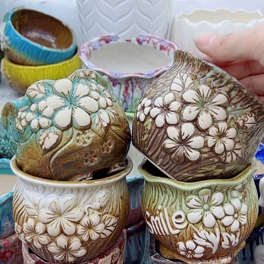 多肉绿植陶瓷花盆9.9包邮