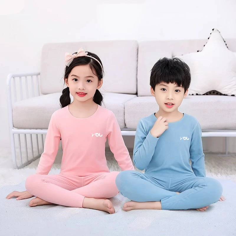 xyu【320克AB面】男女通用保暖A类春秋冬季秋衣裤无痕打底大童