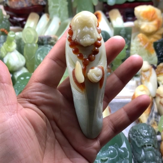 ****蛇纹石玉未镶嵌岫玉手把件