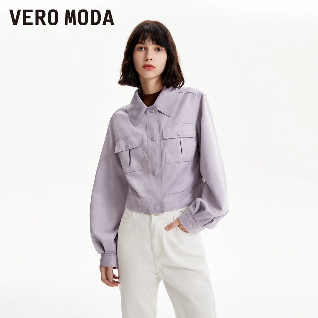 Vero Moda夹克外套新款休闲百搭宽松纯色上衣流光风气质324317007