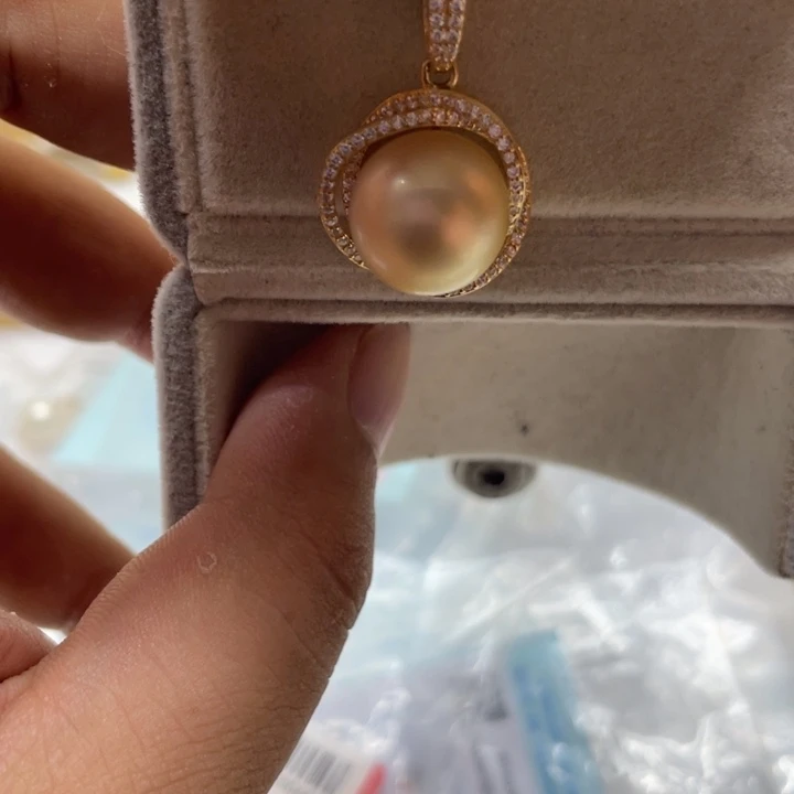 海水珍珠银S925镶嵌颈饰