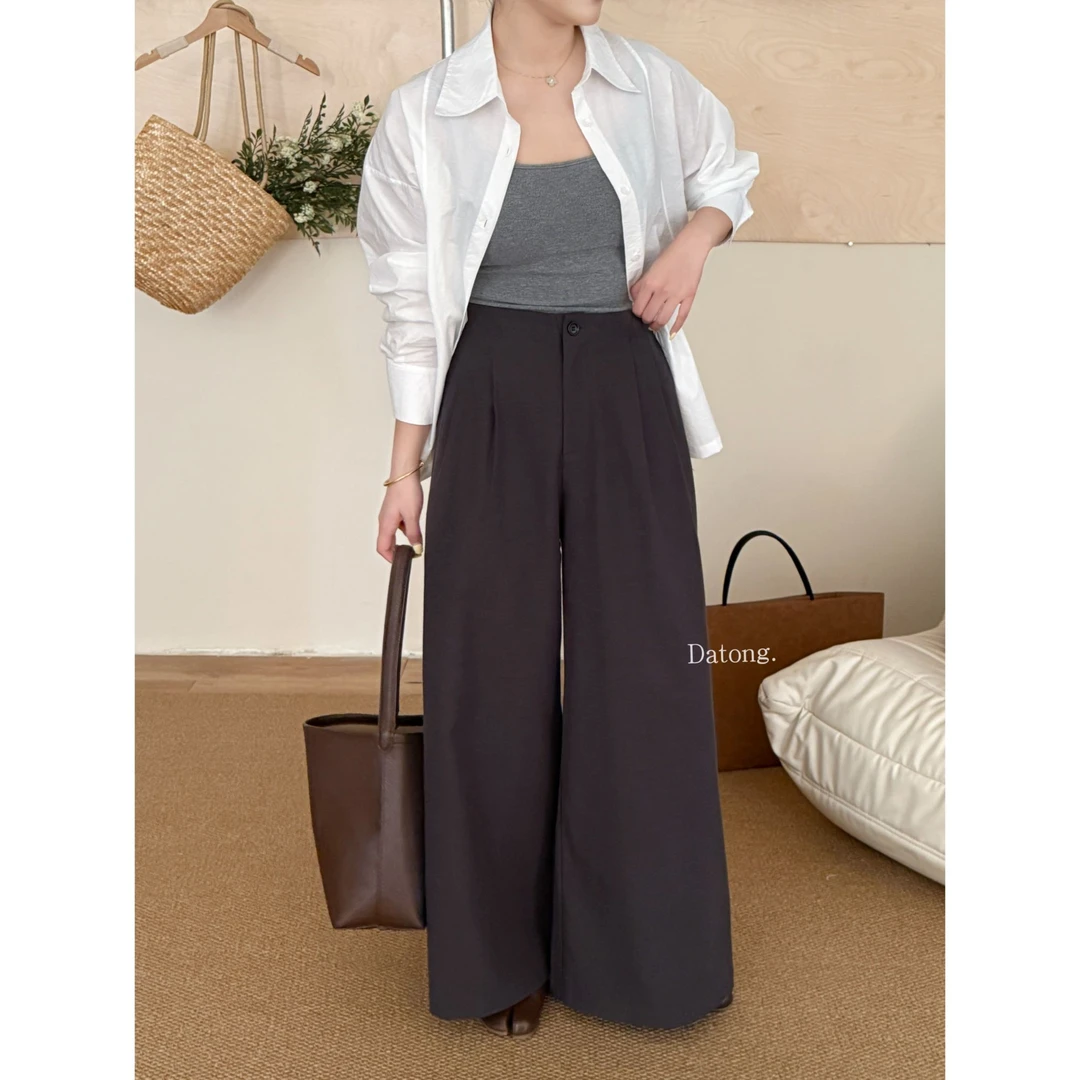 【Datong】韩系极简风松弛感时尚气质高腰显瘦直筒阔腿休闲裤