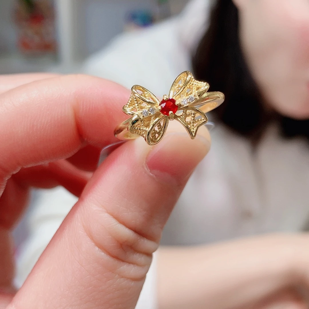 彩色蓝宝石戒指银S925镶嵌