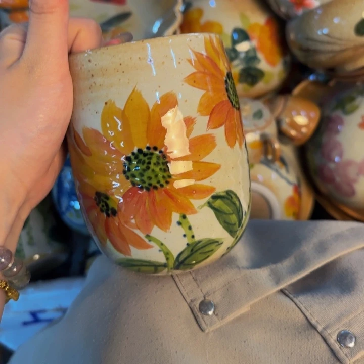 瓷片手工手绘陶瓷细微不一样