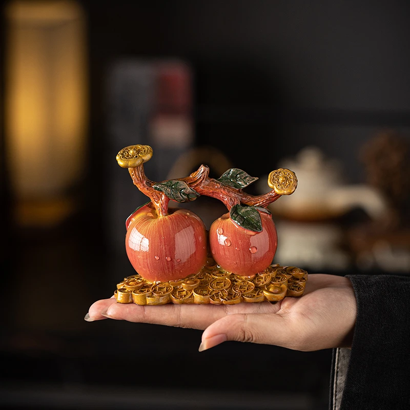 创意变色柿子茶宠摆件茶桌茶盘装饰品茶玩茶台茶道配件茶具小摆件