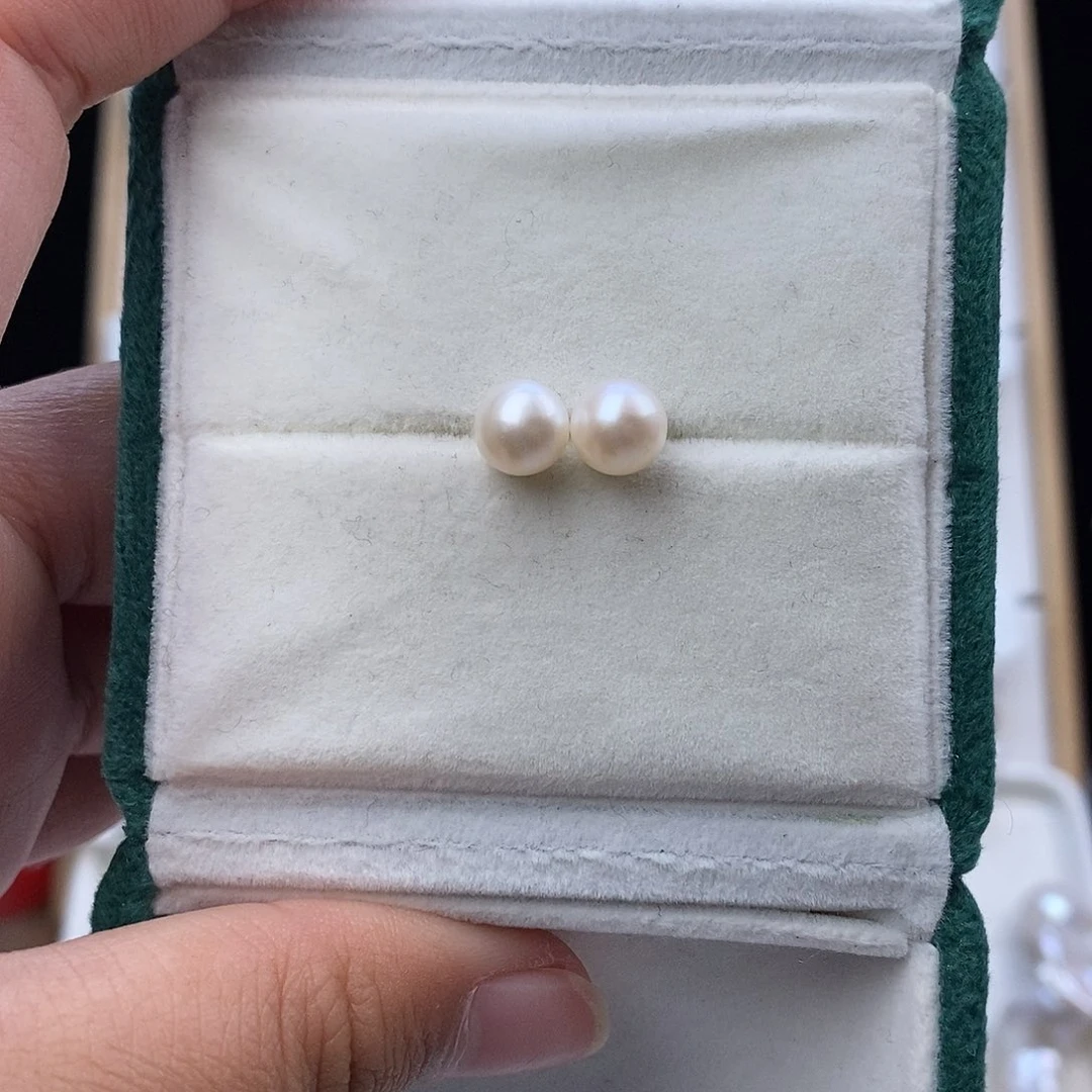 淡水珍珠耳饰银S925镶嵌