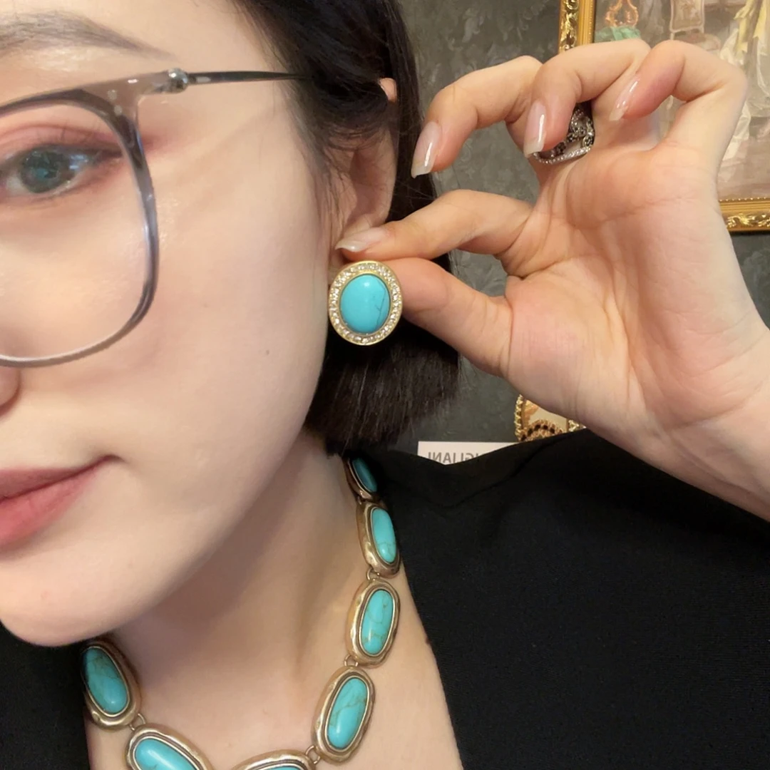ᥫ***X黄铜925银琉璃耳钉