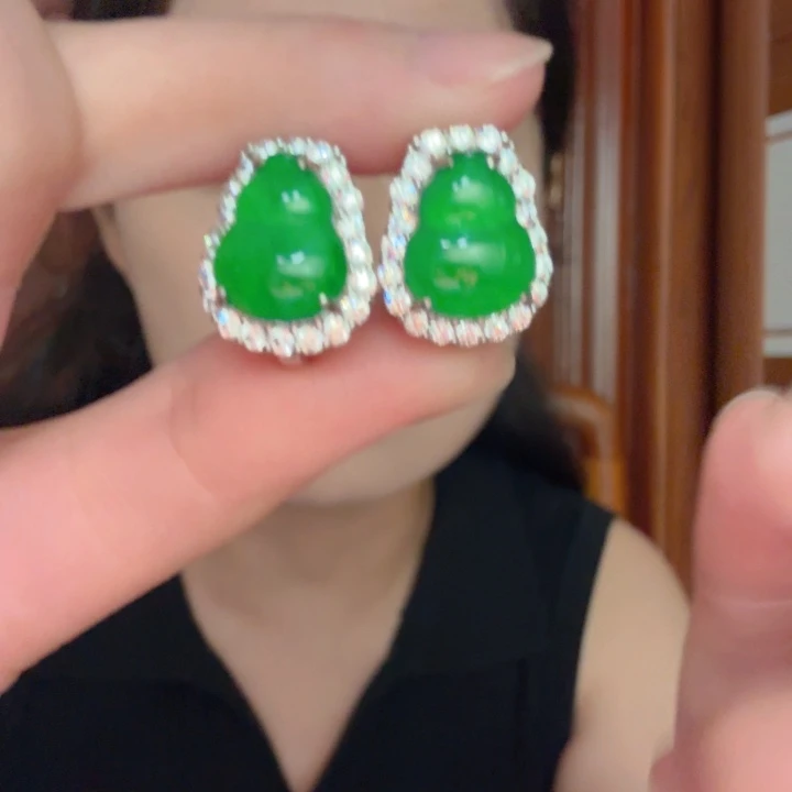 翡翠银S925镶嵌颈饰耳饰