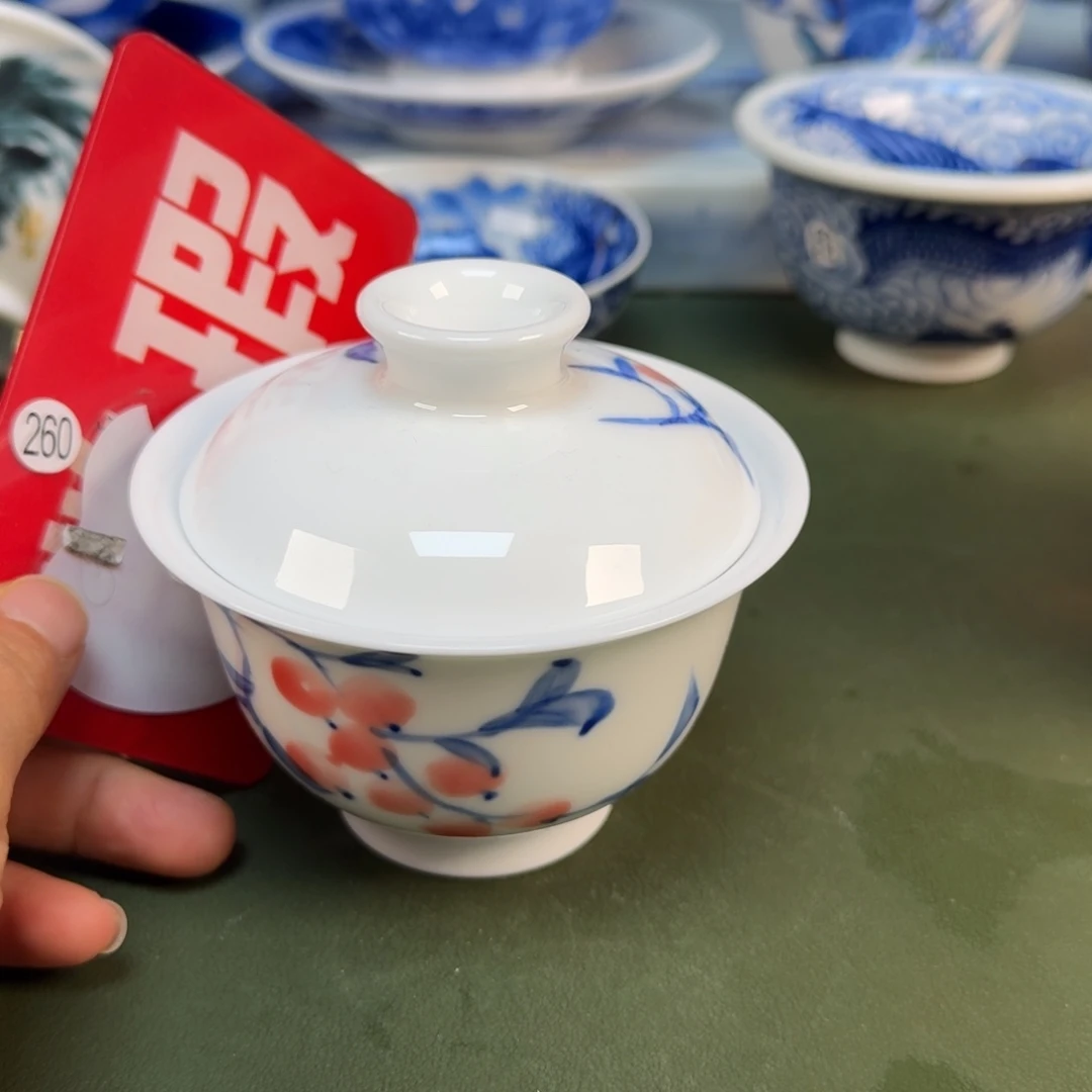 陶景德镇纯手绘茶具圆圆开裂