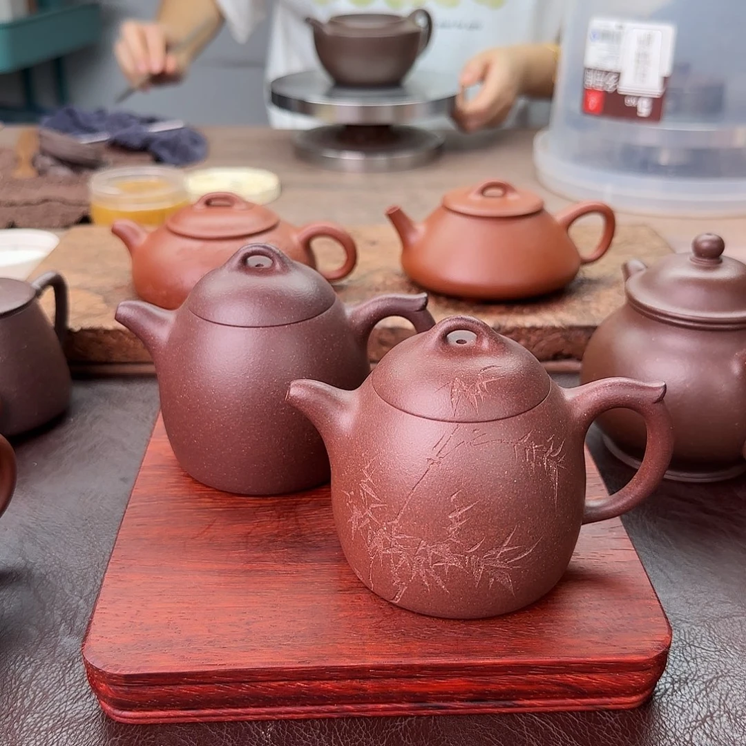 紫砂茶案秦权壶 200cc