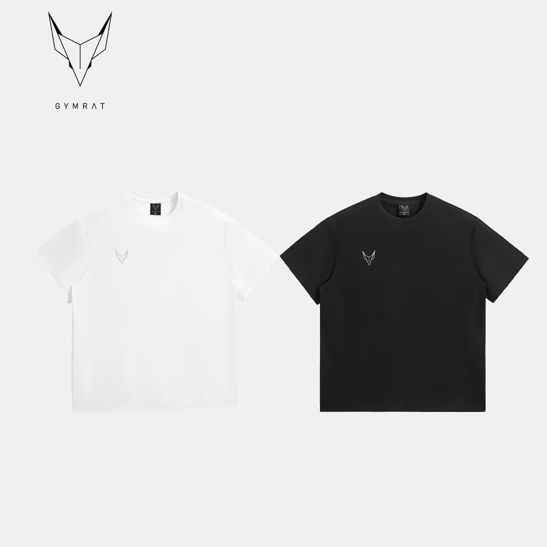 GYMRAT「009」恶鼠运动速干轻薄弹性反光字母小logo短袖T恤