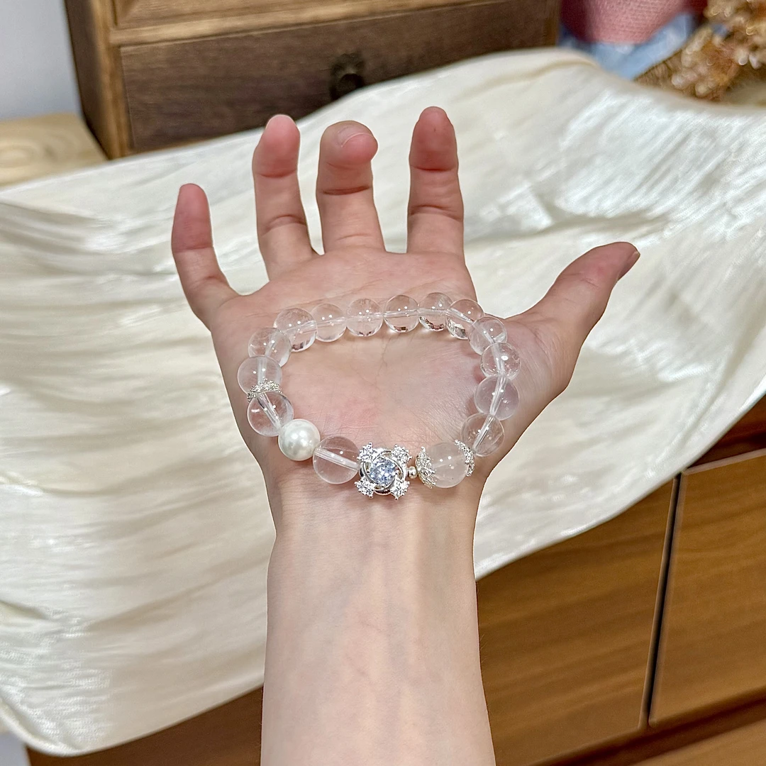 【暴风雪】10mm白水晶 手串原创设计天然水晶