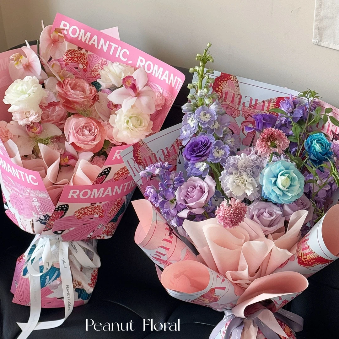 泽林三八女神节新款防水野兽派风格膜鲜花包装纸花束包装纸