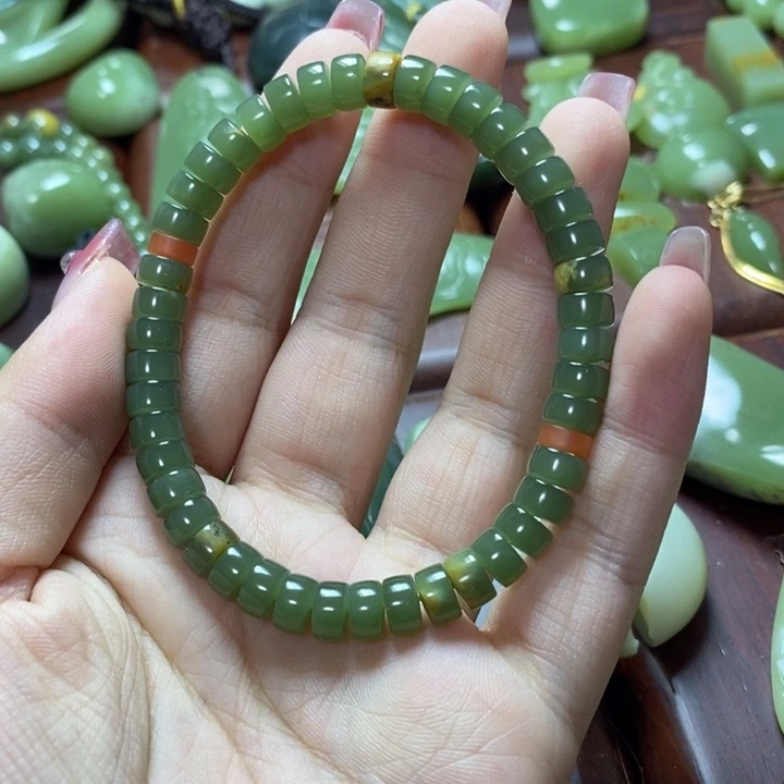 岫岩河磨玉（透闪石质玉）手串未镶嵌