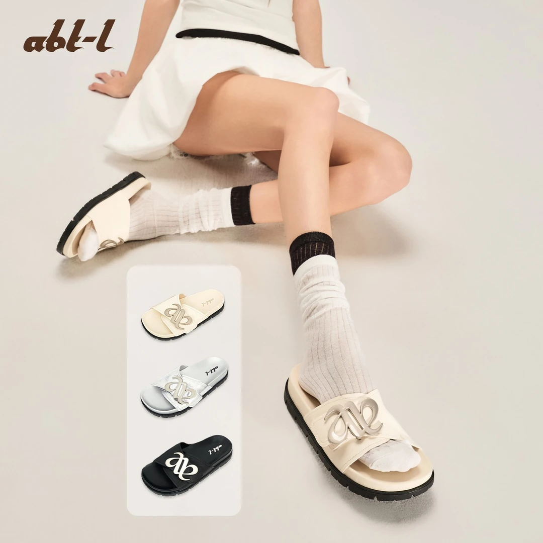 ABT-L【光履】一字拖厚底增高女拖鞋外穿夏季牛皮凉拖