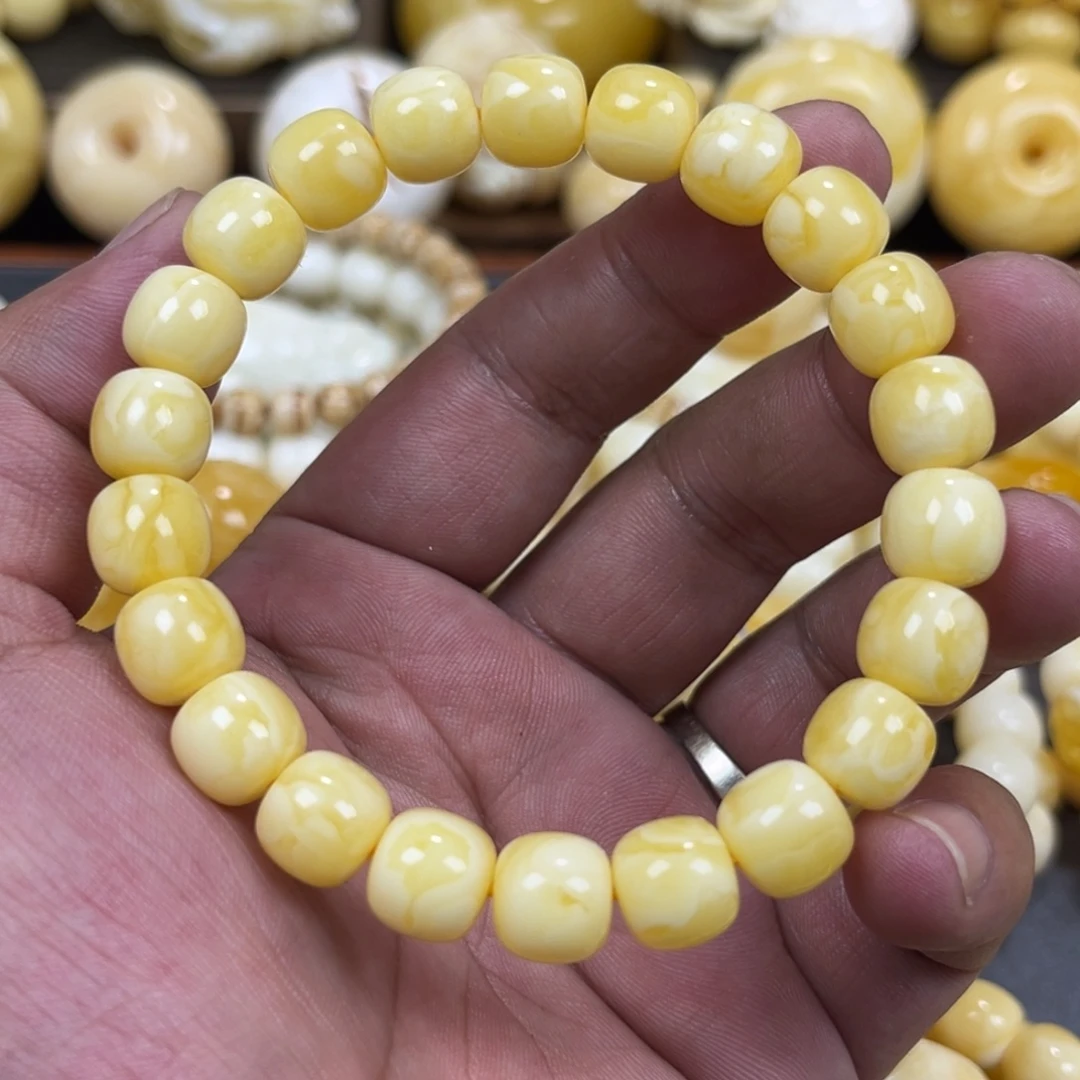 琥珀未镶嵌手串同料焦皮奶橘杨枝甘露10mm