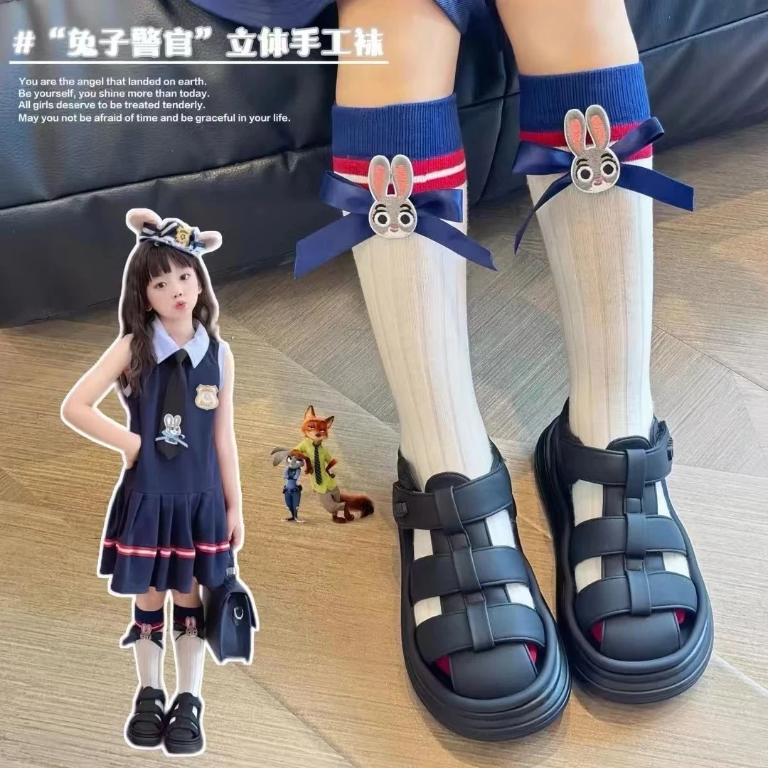 【兔子警官儿童袜】春夏款1-12岁兔子警官儿童袜子高品质长筒小腿袜