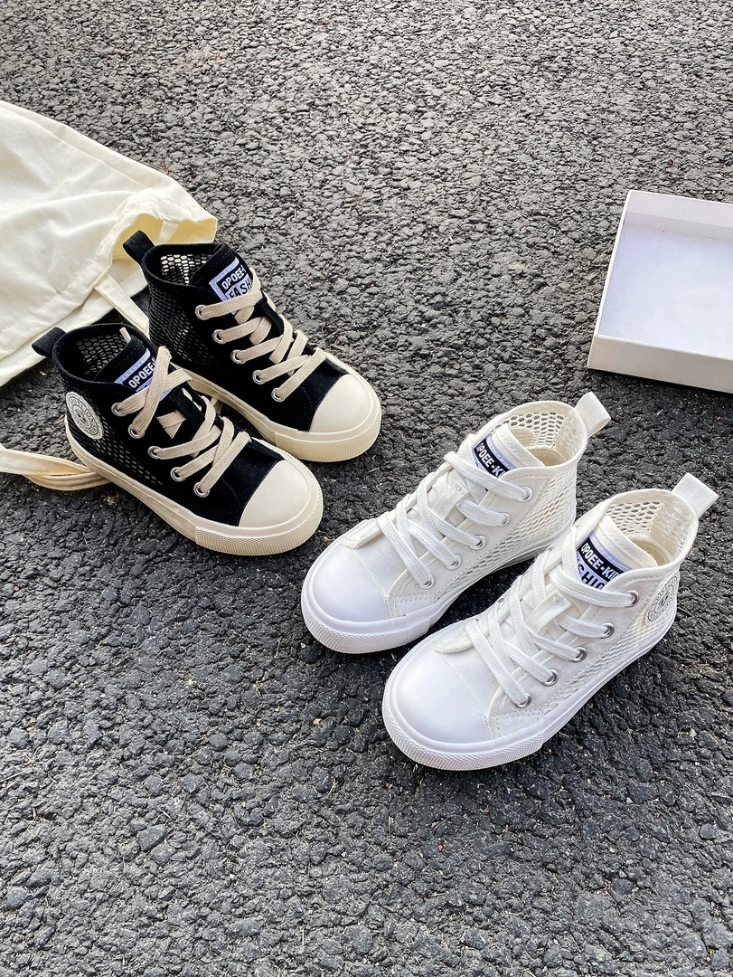 2025儿童高帮网鞋单网童鞋女童小白鞋男童透气新款运动鞋夏网面鞋