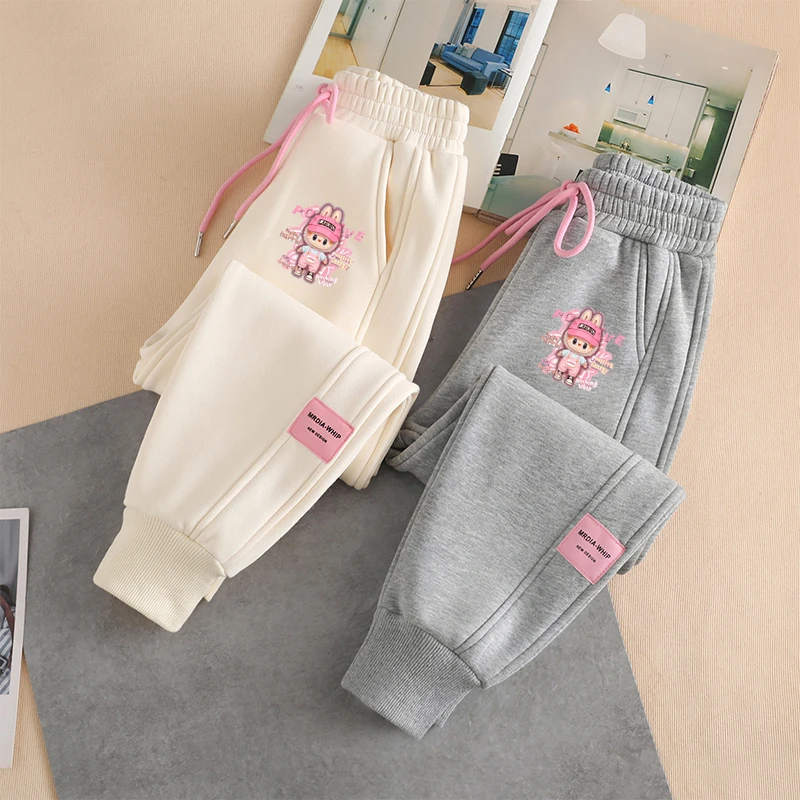 女童裤子秋冬款儿童休闲加绒加厚运动裤中大童冬季卫裤女孩运动裤
